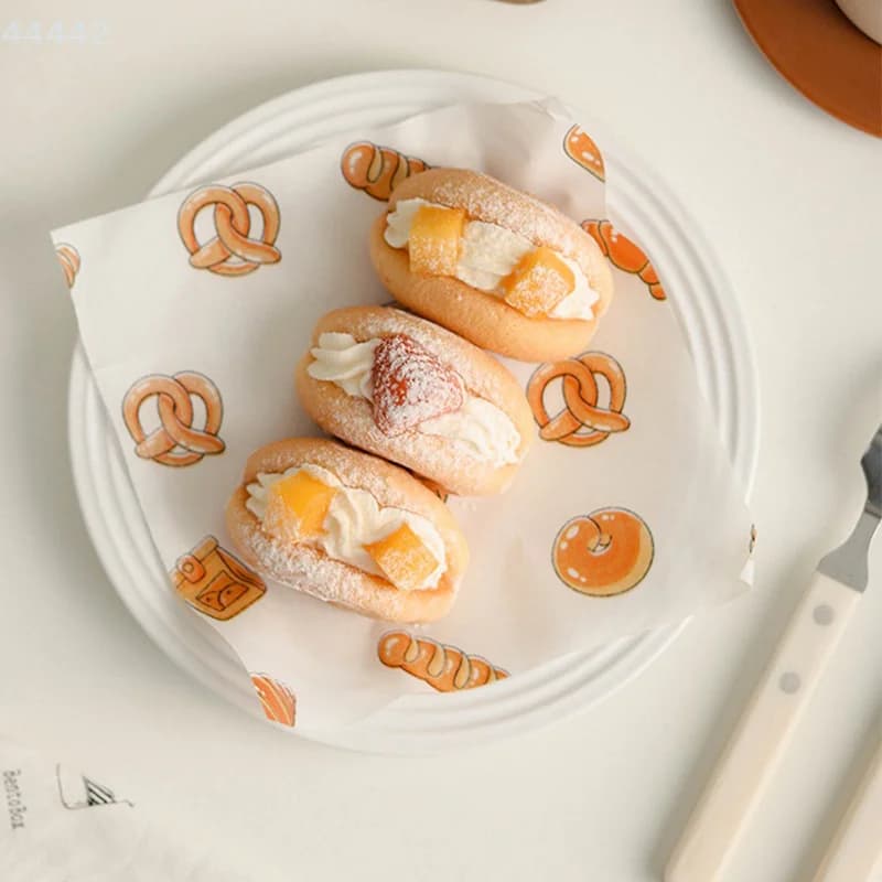 100 pièces 18cm gâteau coussin papier résistant à l'huile papier Silicone résistant à l'huile papier Hamburger pain papier alimentaire huile papier