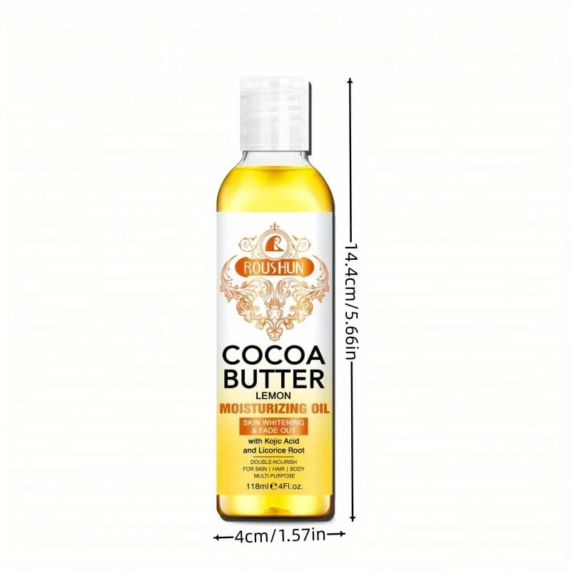 118ML Cocoa Butter Body OILlHuile de soin de la peau hydrate et nourrit
