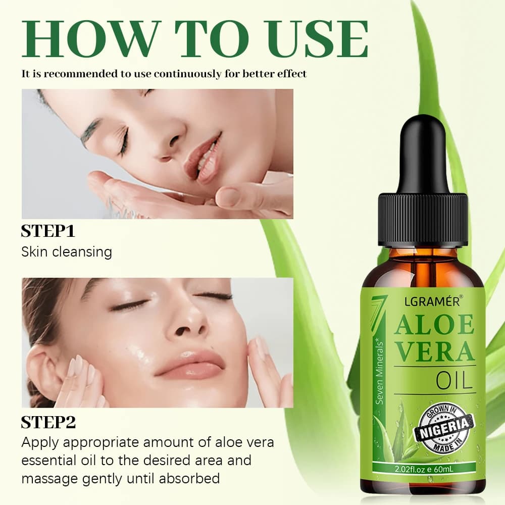 L'huile hydratante pour le visage à l'aloe vera maintient la peau humide tendre lisse pénètre profondément améliore la Texture de la peau Essence de soin pour la peau