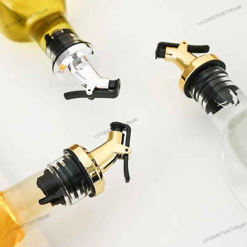 Becs d'huile d'olive dorés bouchon de bouteille de vinaigre d'huile bec distributeur de buse étanche bouchon de bouteille en Silicone étanche créatif
