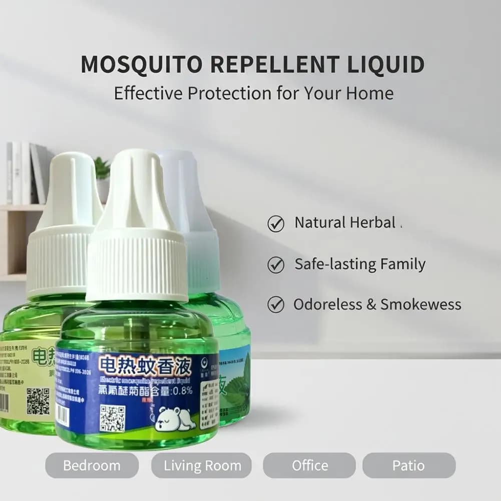 Liquide Répulsif Moustiques Électrique, Recharge Liquide Répulsive Inodore pour la Maison, 1 pièce, Anti-Moustiques et Nuisibles
