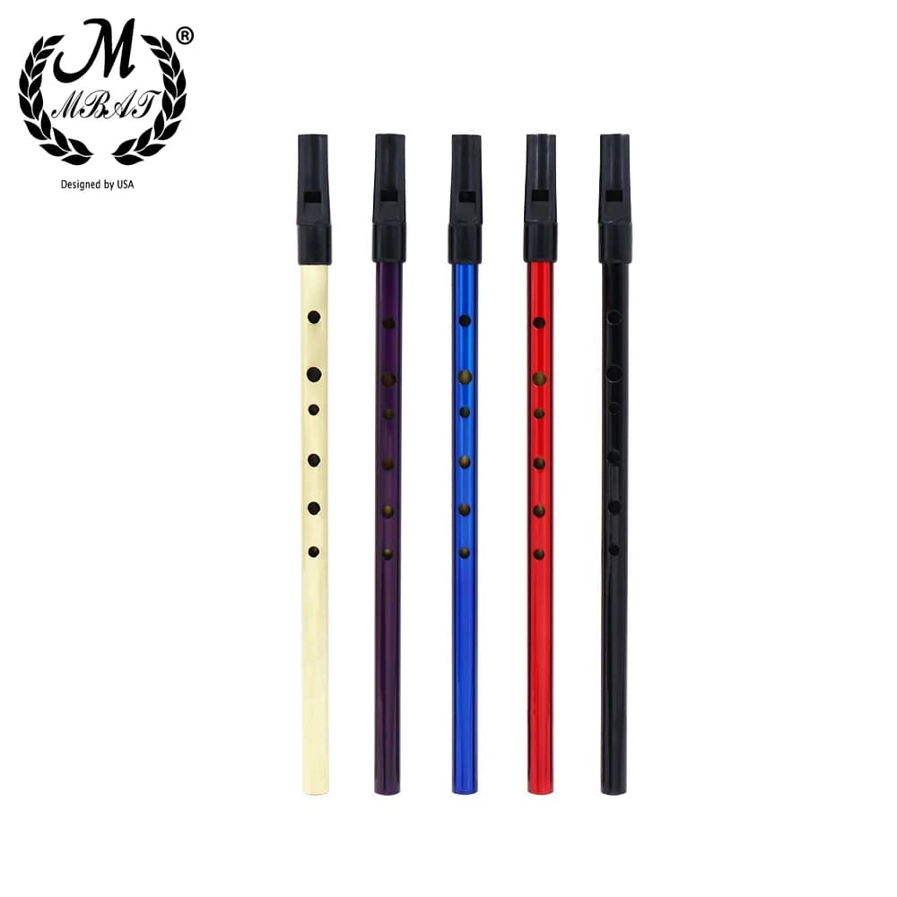 M MBAT – flûte en étain, 6 trous, sifflet irlandais, embout en D, Instrument à vent Portable en métal pour débutants et amateurs de musique