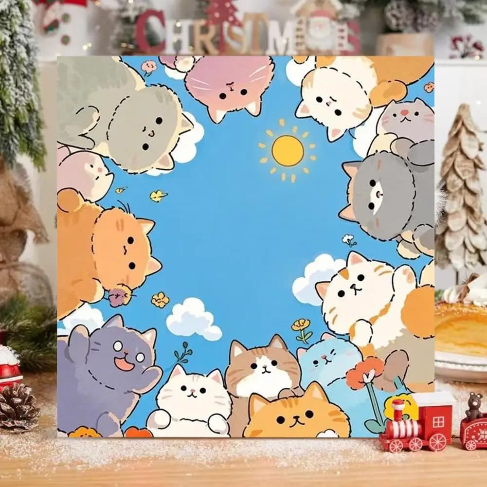 Peinture à l'huile paquet livre chat