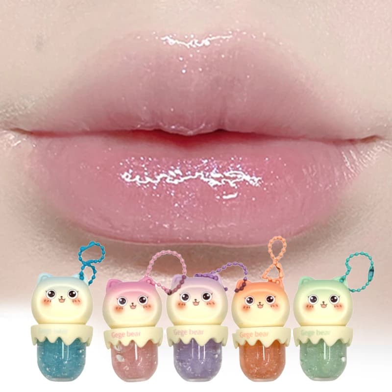 Gege Bear – huile pour les lèvres à l'extrait de fruit sucré, hydratant longue durée, nourrissant, superposition incolore, maquillage léger, sans maquillage, baume pour les lèvres, Non collant, Non gr