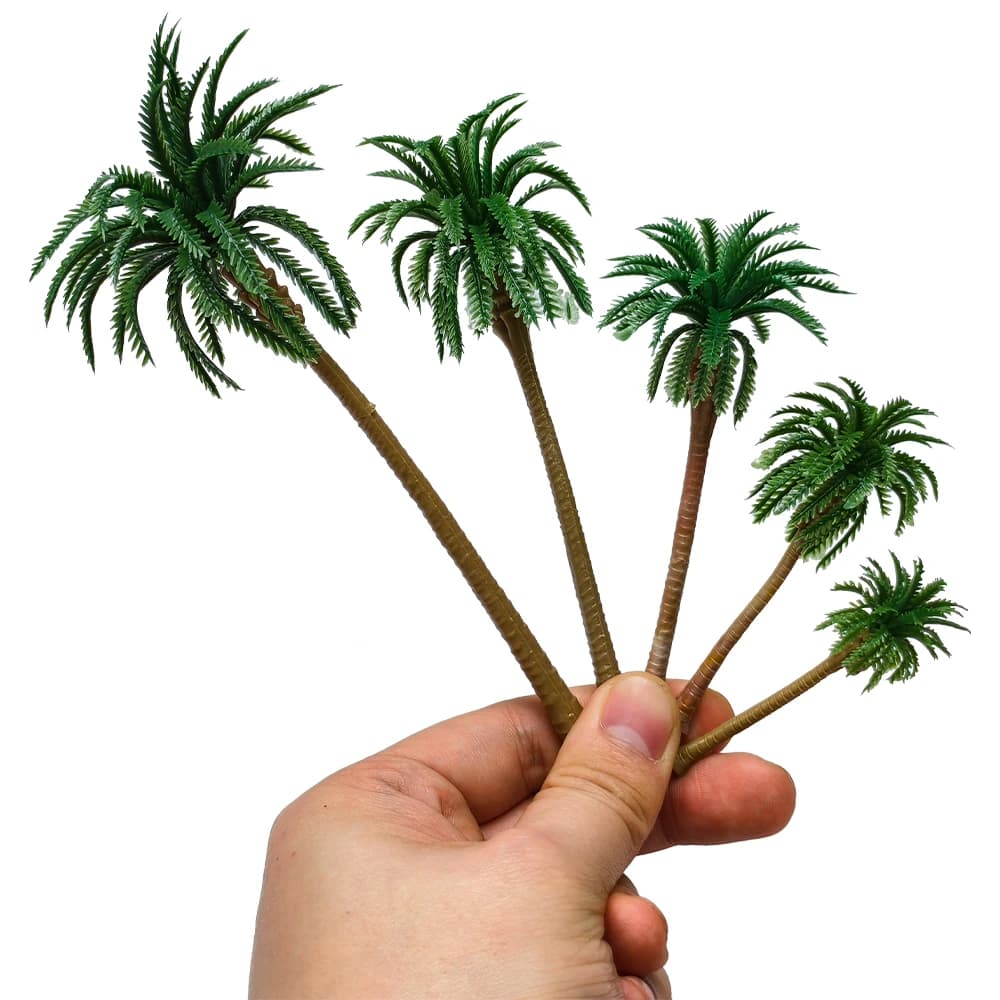 Lot de 5 miniatures de palmiers coco, modèles de 7 à 16 cm de hauteur, pour pots de plantes, bonsaïs, micro-paysages, décorations de jardin DIY, ornements de paysage