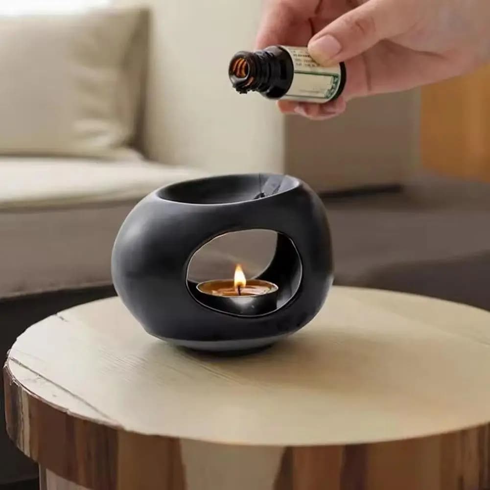 Brûleur d'encens en céramique, chauffe-cire, diffuseur d'huiles essentielles, aromathérapie, maison, bureau, relaxation, cadeau spa populaire