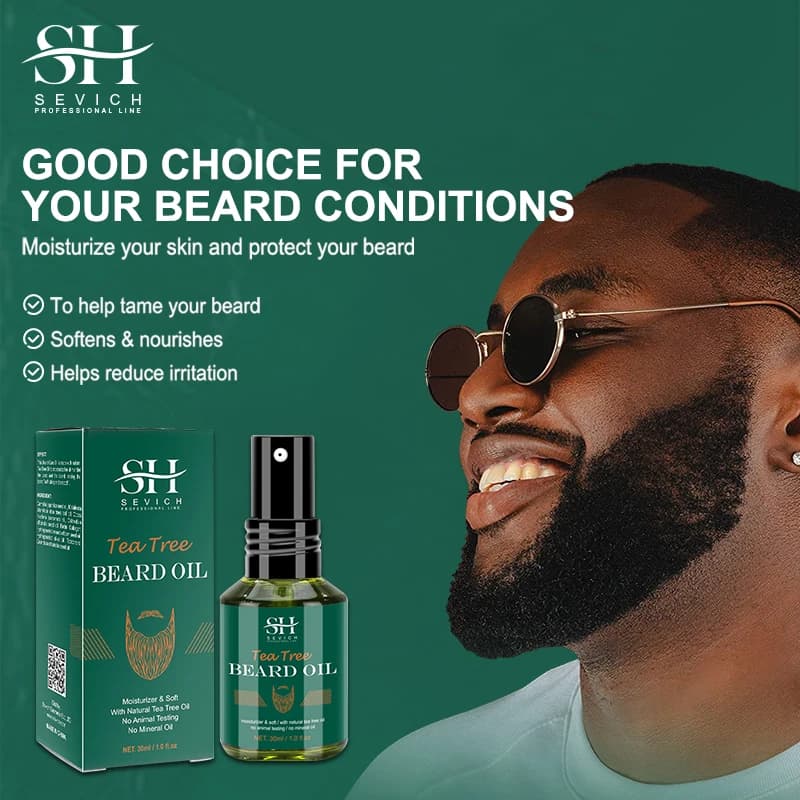 SEVICH huile de barbe de croissance pour hommes soin de garniture de style hydratant plus épais favoriser la repousse de la barbe renforcer la brillance adoucir l'huile de barbe