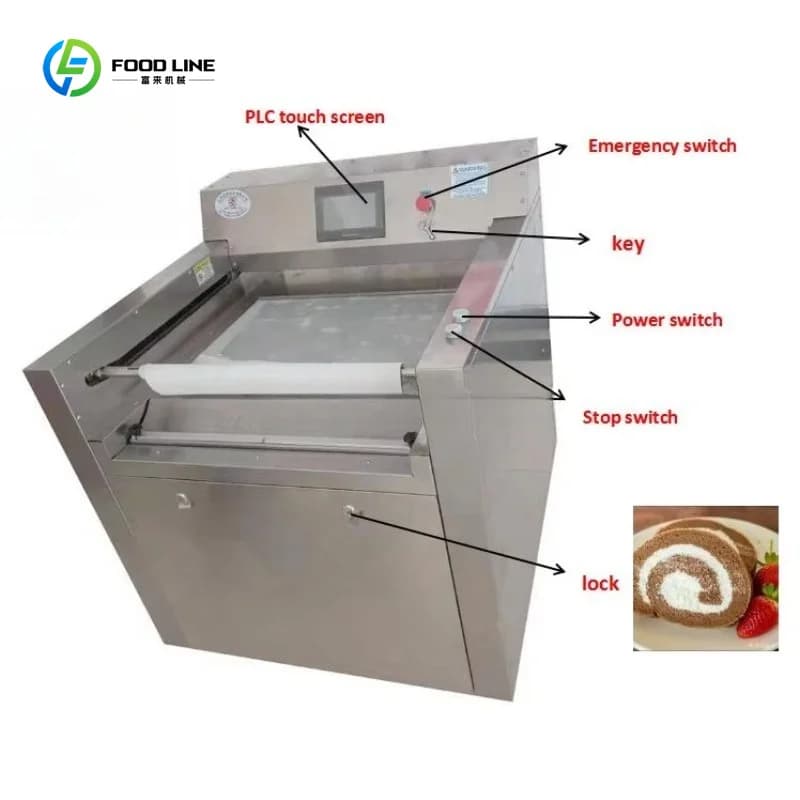 Machine à rouler les gâteaux suisses, nouvel équipement de boulangerie personnalisé pour la production de desserts décontractés pour le thé de l'après-midi