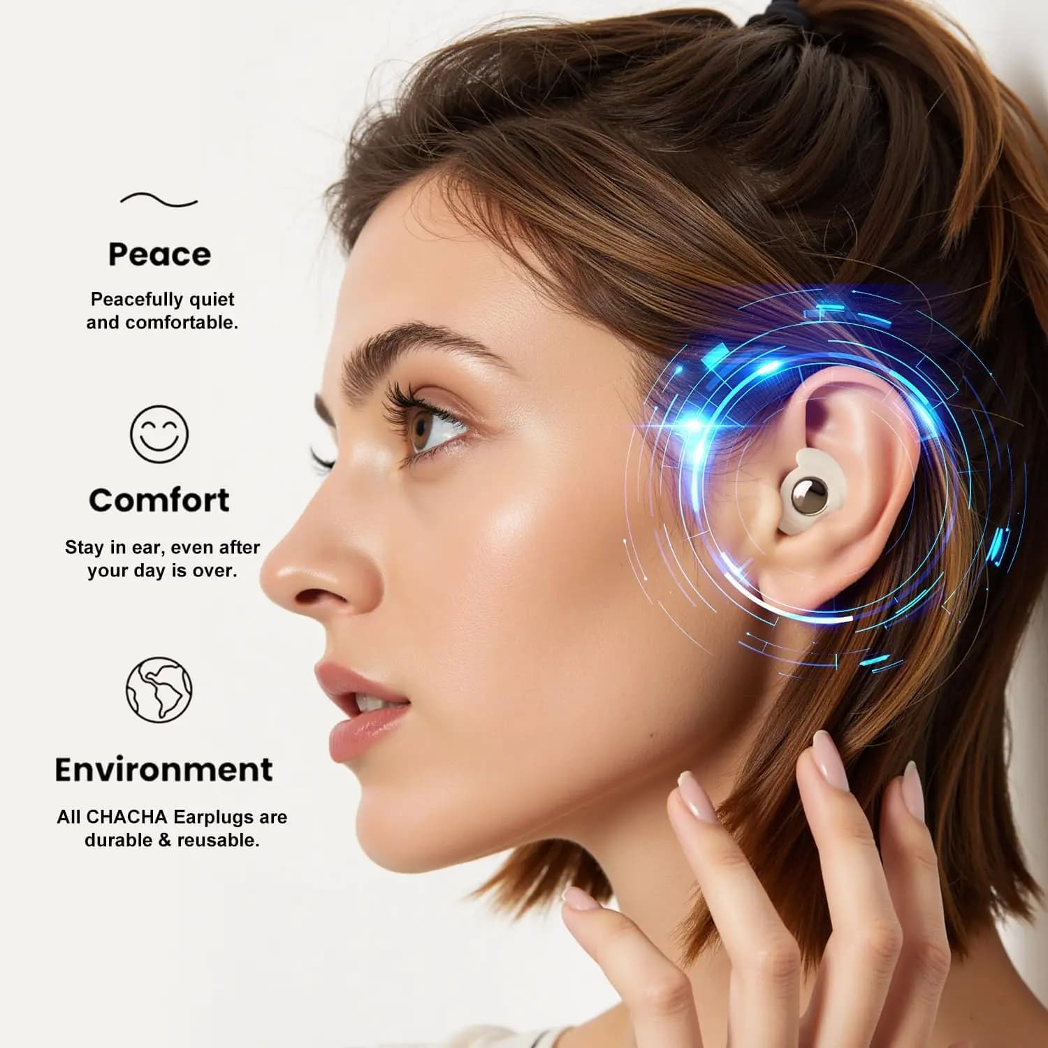 Bouchons d'oreille en Silicone Eayburst pour dormir Bouchons d'oreilles réutilisables ultra confortables avec bouchon d'oreille de protection auditive antibruit