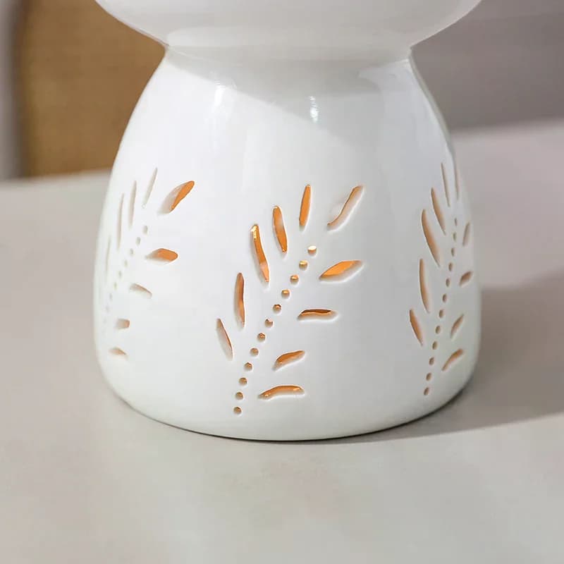 Brûleur d'encens en céramique blanche, diffuseur d'huiles essentielles et d'aromathérapie, poêle de chauffage creuse, ornement de décoration intérieure du Moyen-Orient