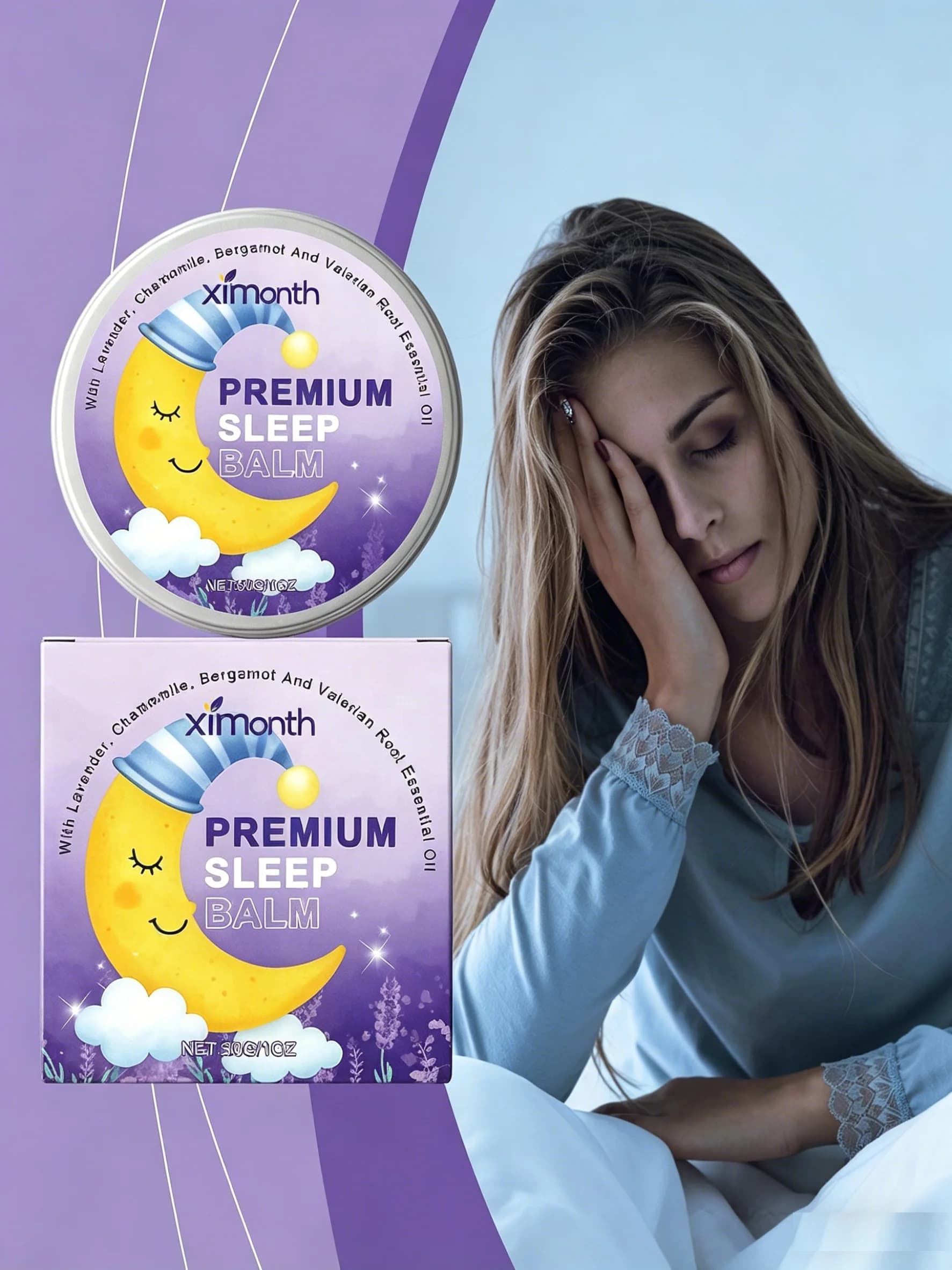 Baume de Sommeil Premium 30g – Formule Naturelle Lavande & Camomille, Absorption Rapide, Doux pour la Peau, Idéal Voyage pour la Relaxation