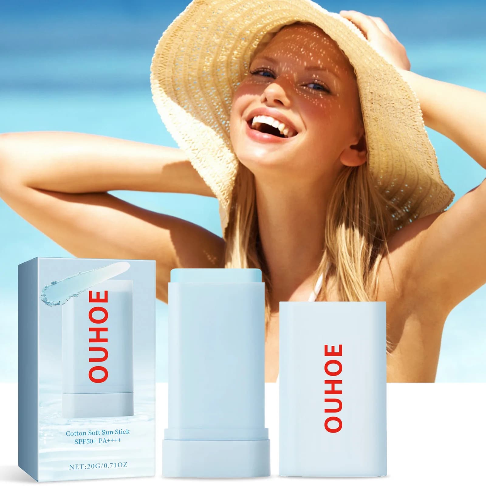 Crème solaire Stick Spf 50 pour la peau grasse Visage Sun Blocking UV Protecteur Hydratant Rafraîchissant Contrôle de l'huile Solaire Isolation Crème