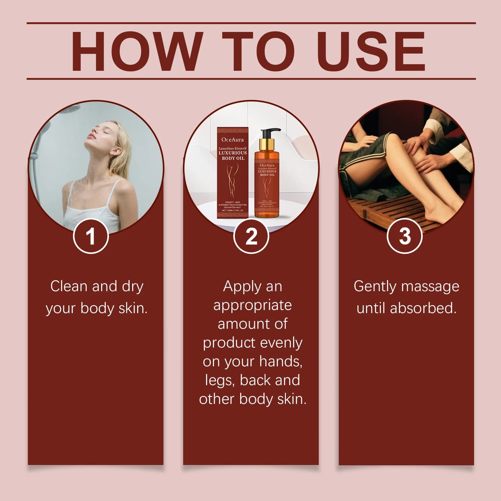 Huile de Massage Anti-Cellulite, raffermissante pour la peau, Anti-âge, rafraîchissante, pour l'abdomen et les cuisses, améliore l'élasticité