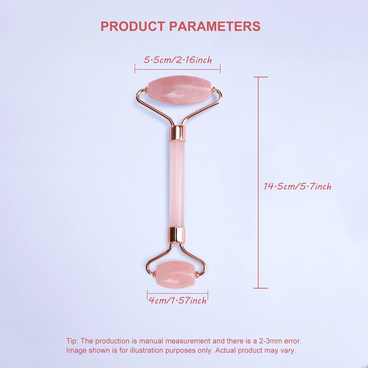 Rouleau de diversification en quartz rose, pour soins du visage, amélioration de la peau, beauté du visage, ligne fine et déformable, relaxation, 1 pièce