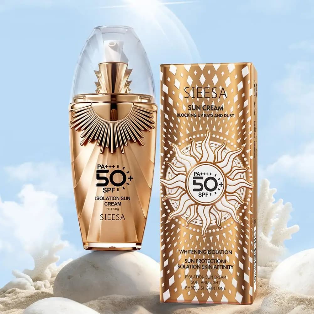Crème solaire visage SPF 50+ PA+++ ultra haute protection, contrôle du sébum, résistante à l'eau, pour les soins quotidiens de la peau en extérieur