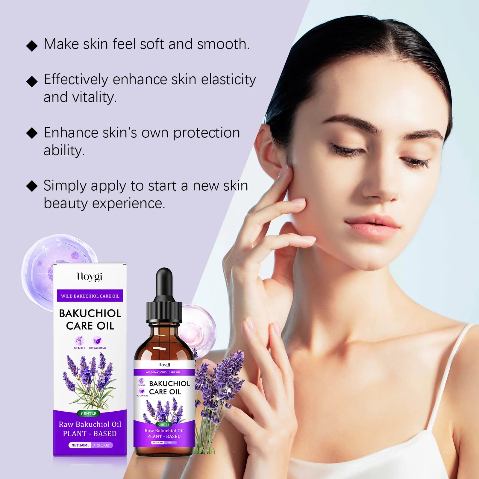 Bakuchiol huile essentielle relaxante estompe les ridules éclaircissant la peau lissant le visage corps soins de la peau nourrir pour les peaux sensibles