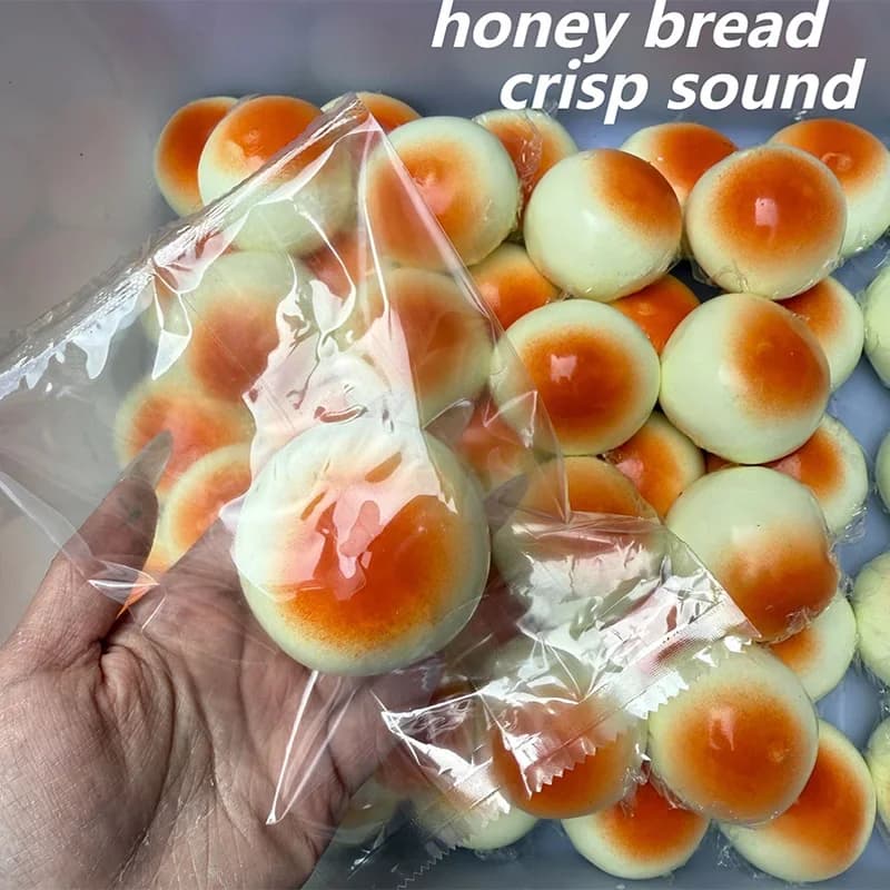 Mini-pain croustillant au miel fait main, boule à presser réaliste, pain de boulangerie croustillant, sensation ASMR, anti-stress pour adultes