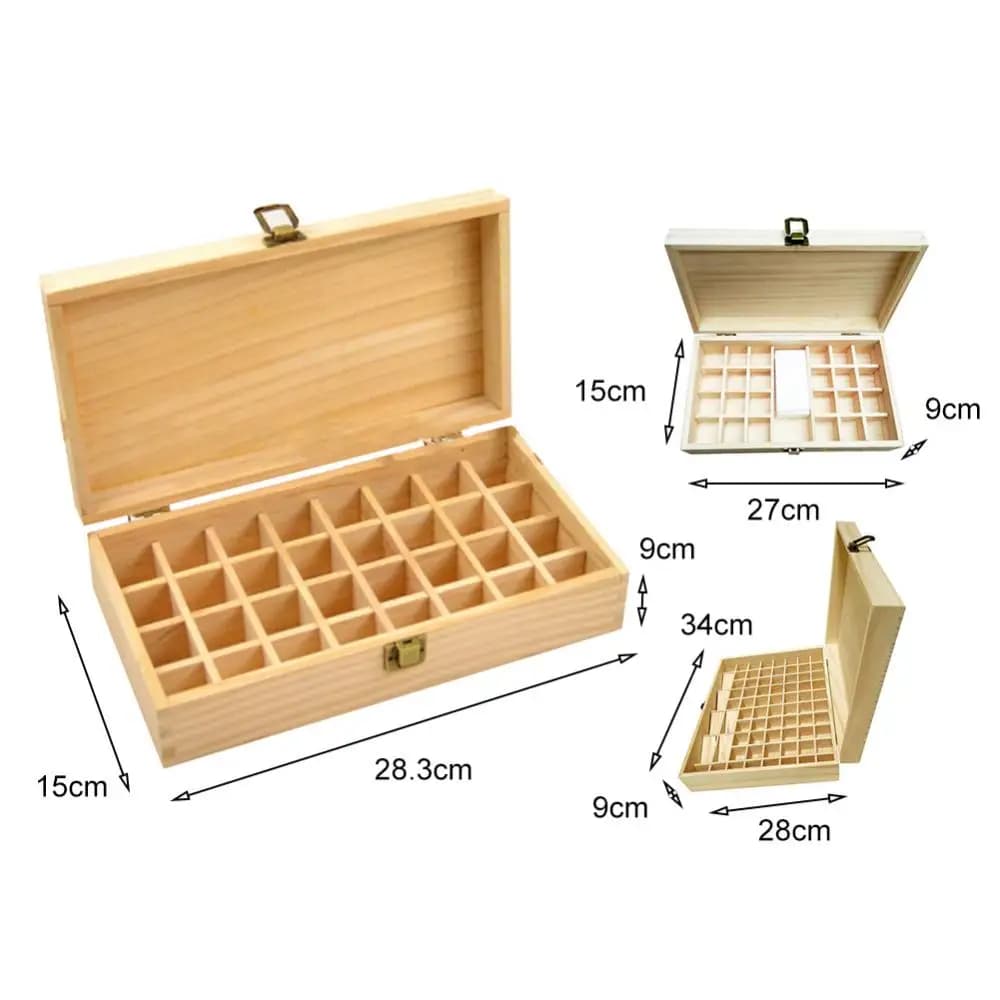 Boîte d'huile essentielle en bois, conteneur organisateur, robuste, léger, excellente savoir-faire, mallette de rangement en bois naturel massif