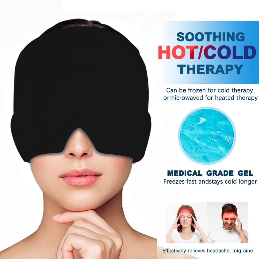 Tête masseur casquette Gel chaud froid maux de tête soulagement de la Migraine capuchon Stress pression soulagement de la douleur Massage Gel chapeau Clod maux de tête
