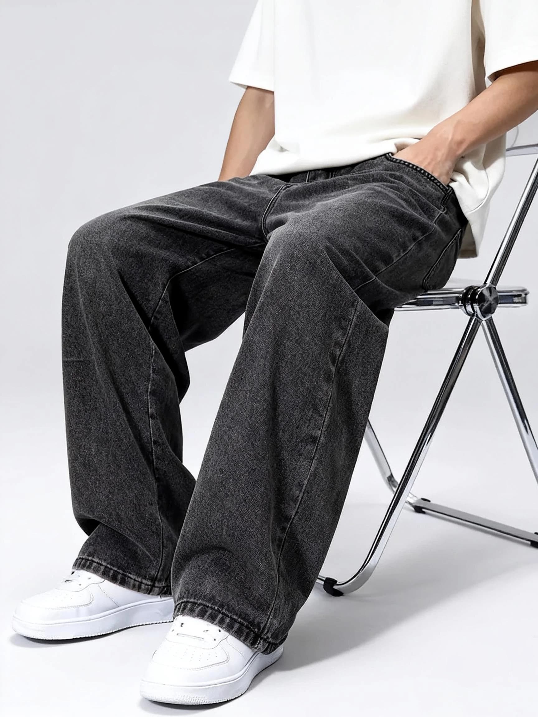 Jean ample à jambe droite pour homme