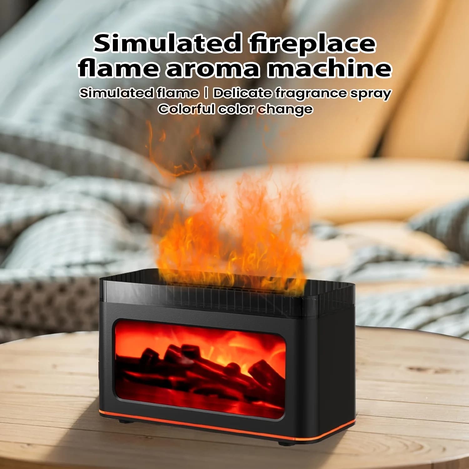 Mini diffuseur d'arôme de cheminée, crée une atmosphère Festive, 7 couleurs, effets d'éclairage de flamme, parfait pour les cadeaux du nouvel an, décoration de la maison