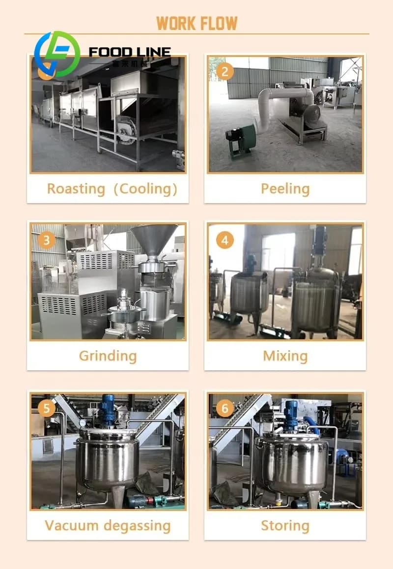 Ligne de production de torréfacteur d'amandes à petite échelle d'afrique du sud, fabrication de beurre de noix de cajou, usine de beurre de cacahuètes