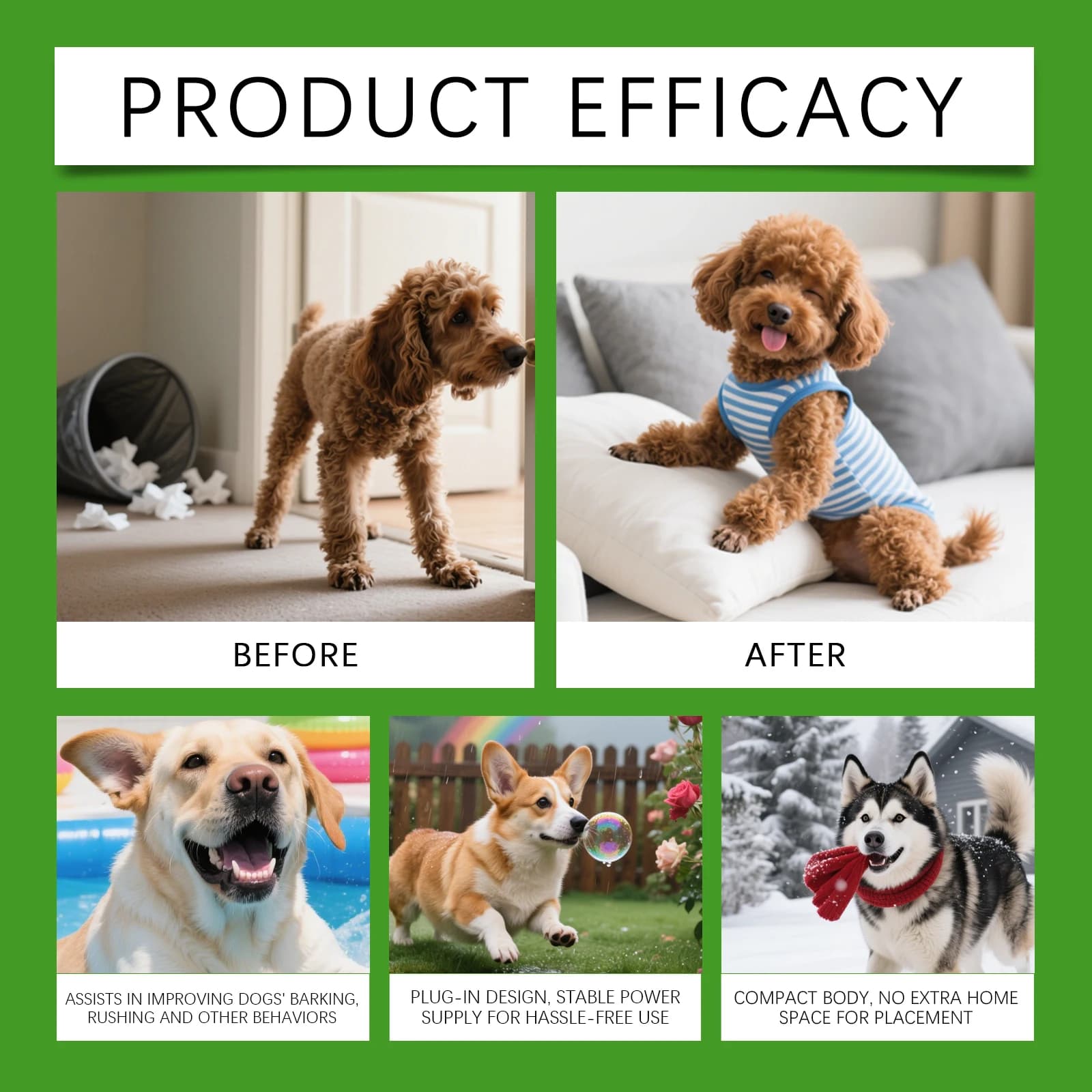 Diffuseur apaisant pour animaux de compagnie, sans huile essentielle, sûr, pour chiens anxieux, favorise un environnement calme à la maison, aide à la gestion du comportement, soin longue durée, prise