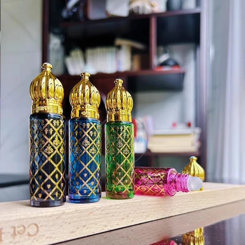 Bouteilles à roulettes vides de 8ml, 12 pièces, en verre Portable, emballage, Mini récipient d'huile essentielle, mélange de bouteilles de parfum