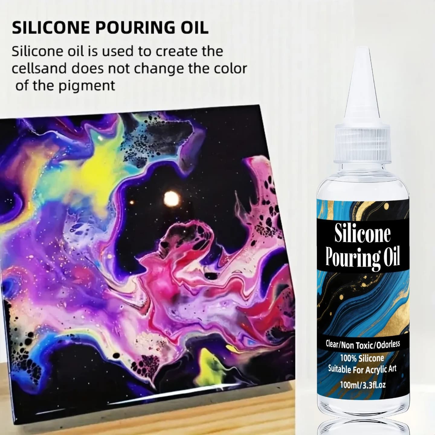 Huile de Coulée en Silicone - Medium Transparent pour Création de Cellules - Approuvé par les Artisans de Fluid Art