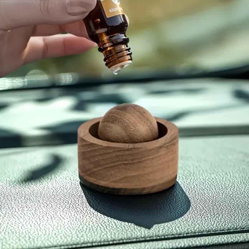 Diffuseur d'huiles essentielles pour voiture et maison - Fabriqué en bois, mini diffuseur de parfum naturel mignon, adapté à la chambre à coucher, au salon, à la salle de bain
