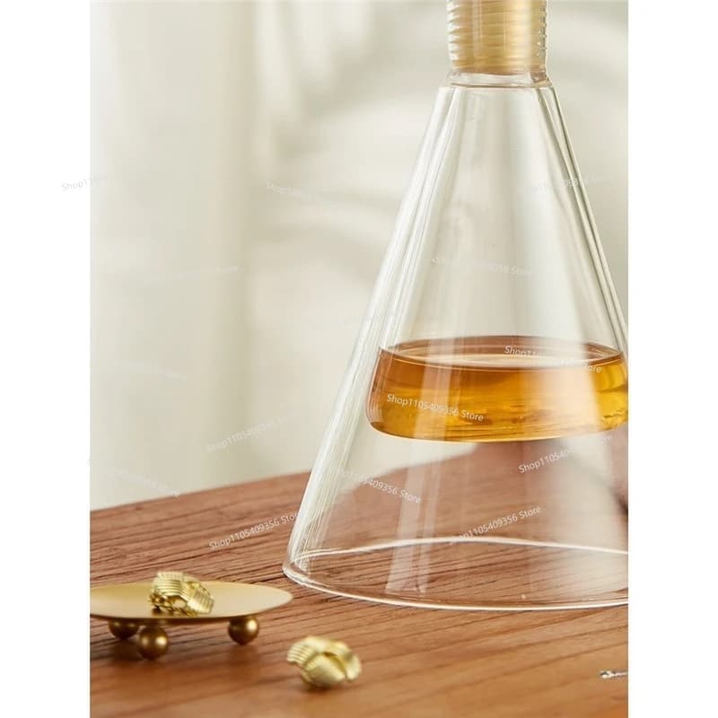 Bouteille en verre pour huiles essentielles avec double entonnoir d'hydrothérapie parfumée
