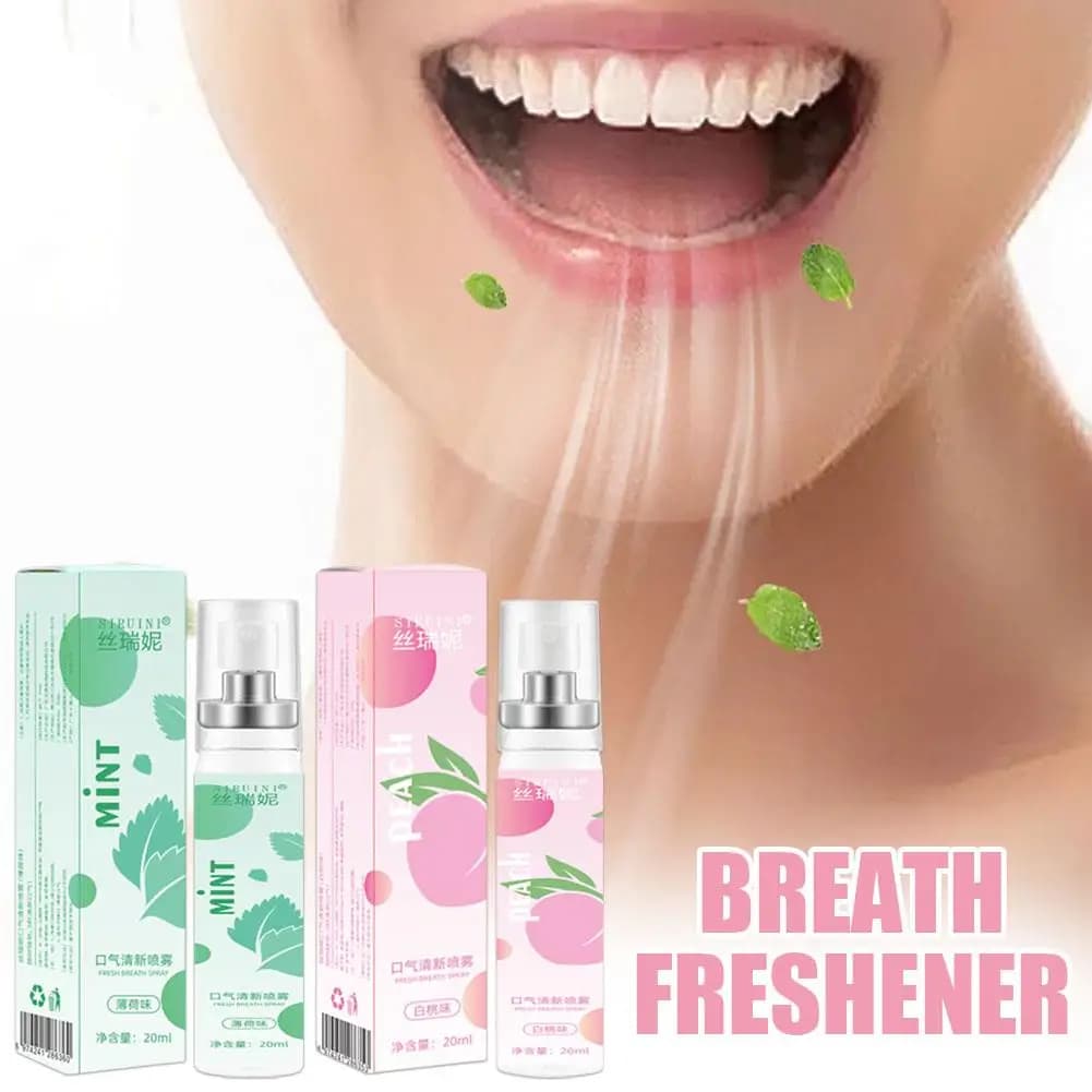Spray rafraîchissant pour l'haleine longue durée 20 ml, saveur fruitée menthe, ingrédients menthe haute énergie, produits d'hygiène bucco-dentaire, rafraîchisseur d'haleine