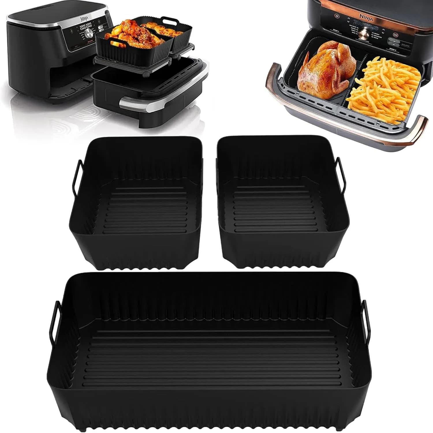 Grandes doublures en silicone pour friteuse à air Ninja Flex Drawer
