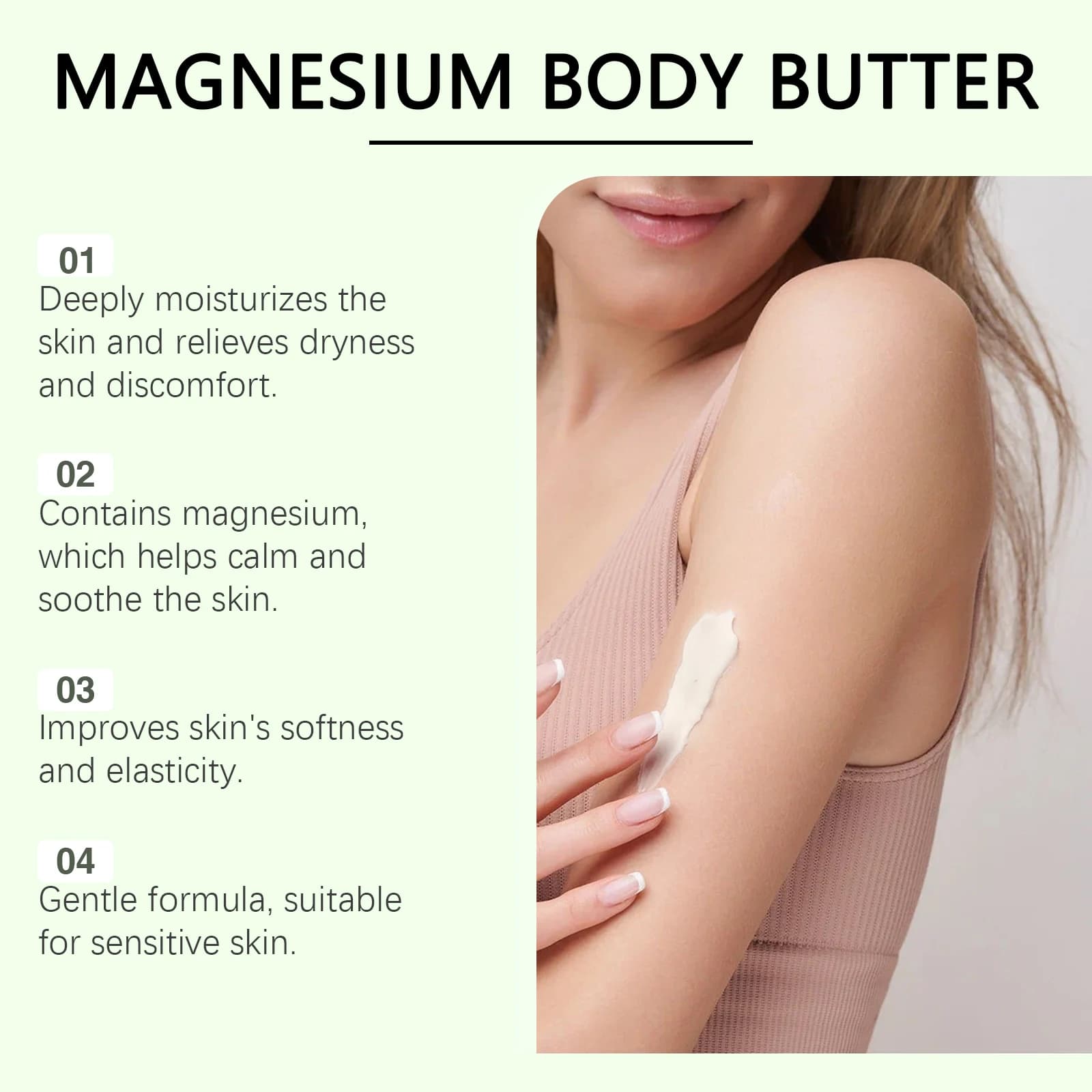 Lotion pour le corps au beurre de karité hydratante beurre pour le corps au magnésium peau nourrissante douce lisse apaise les Muscles crème de soin pour le corps