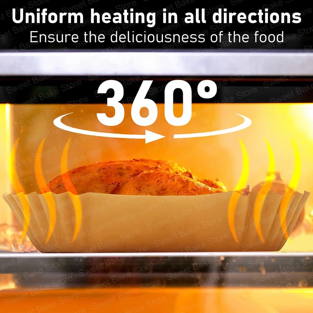 50/100 pièces de doublures en papier pour friteuse à air, compatibles avec la multicuiseuse Ninja Combi 12-en-1, antiadhésives, imperméables, résistantes à l'huile, jetables