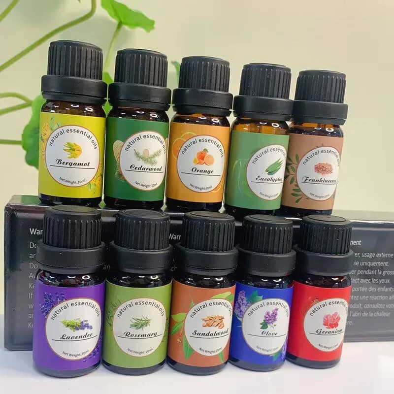 Huiles essentielles de qualité par pur arôme 10ml (eucalyptus, lavande, encens, sauge, bois de santal) pour humidificateur diffuseur de savon bricolage
