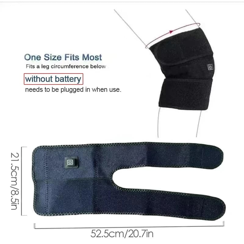 Coussin chauffant électrique pour le genou - Une ceinture chauffante pour le genou alimentée par USB, adaptée aux articulations, avec bande chauffante réglable, idéale pour un usage quotidien