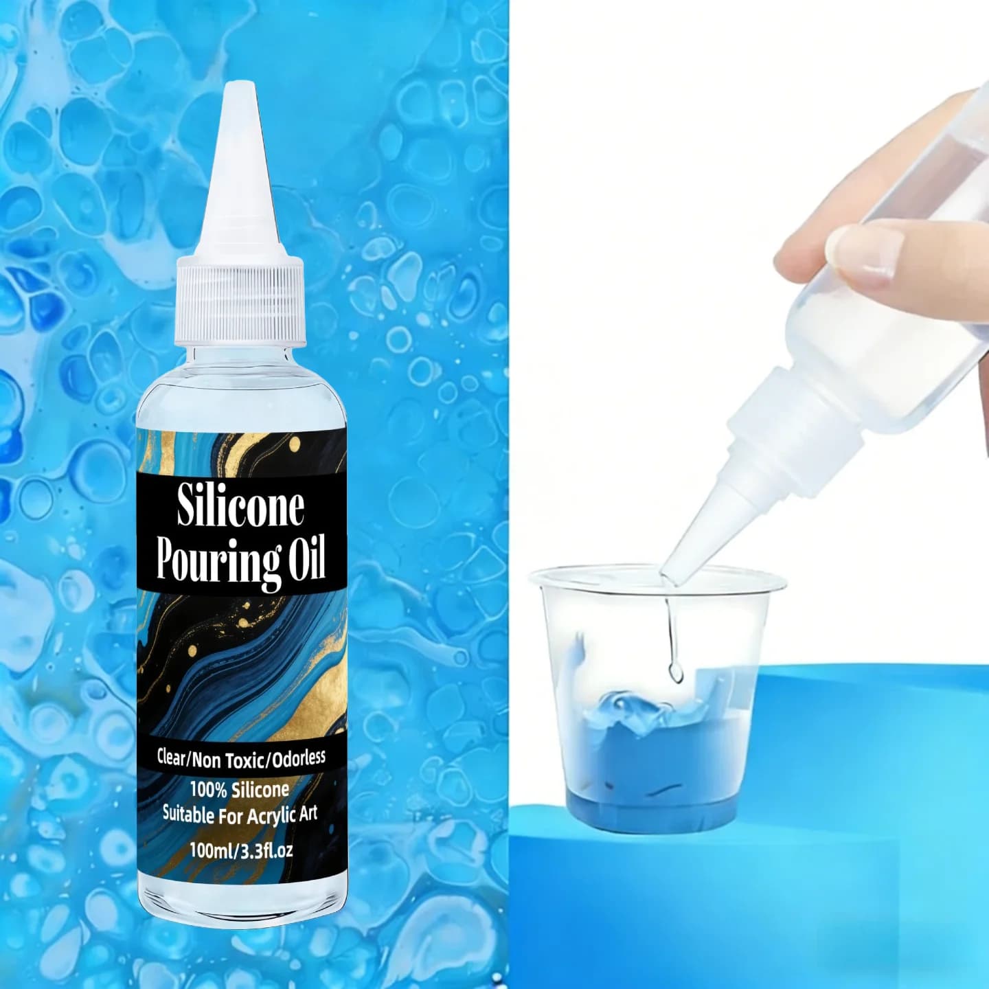 Huile de Coulée en Silicone - Medium Transparent pour Création de Cellules - Approuvé par les Artisans de Fluid Art