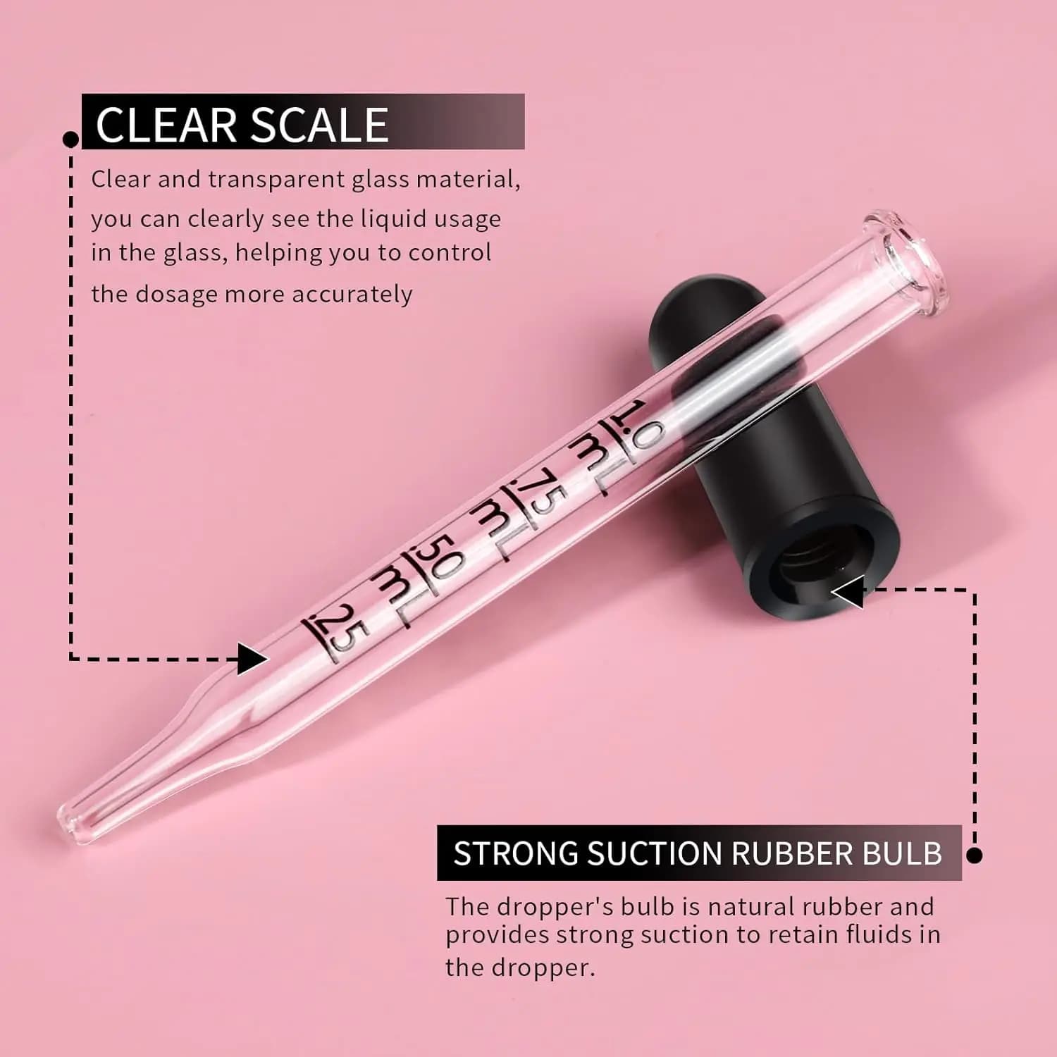 Pipette compte-gouttes en verre, compte-gouttes pour les oreilles et les yeux avec embouts courbés et droits, compte-gouttes de 1 ml pour les huiles essentielles, le laboratoire, l'artisanat, la mesur