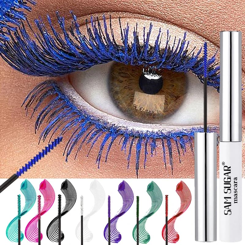 Mascara à friser coloré, brosse Fine, allonge les cils, épais, imperméable, bleu, naturel, vert, maquillage pour les yeux d'halloween