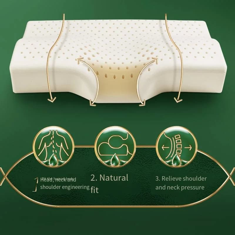 Oreiller confortable pour adultes, latex naturel thaïlandais, 8 heures par nuit, réparation des vertèbres cervicales pour améliorer le sommeil