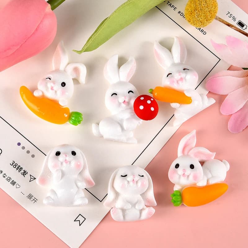 10 pièces carotte lapin résine dos plat artisanat embellissements Décor