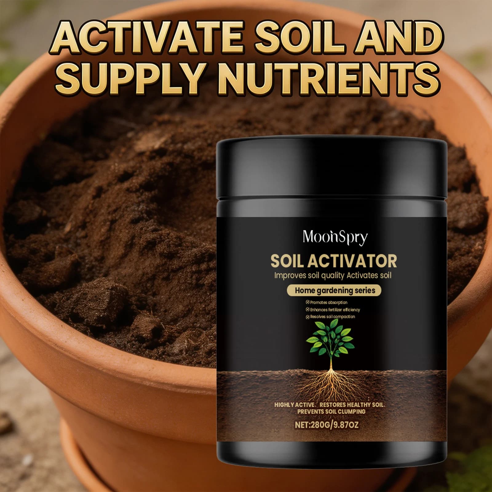 Activateur de sol, améliore la qualité du sol, favorise l'absorption, améliore l'effet des engrais, résout le compactage du sol, supplément de nutriments