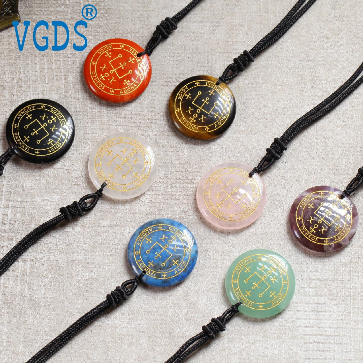 Pendentif en cristal de quartz naturel des sept archanges pour hommes et femmes, amulette de protection des anges, breloque de collier d'énergie spirituelle, bijoux