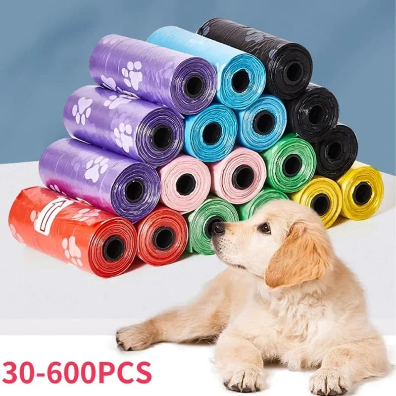 Sacs à excréments épais anti-fuite pour chiens, 2 à 30 rouleaux, pour promenades en plein air, poubelle biodégradable pour animaux de compagnie, sacs à déchets dégradables pour chats, fournitures pour