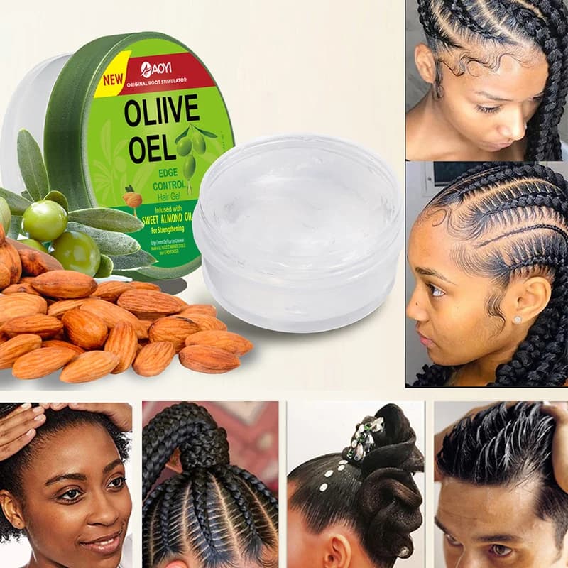 Gel de cire d'huile d'olive, revitalisant anti-frisottis doux et gel coiffant hydratant, gel coiffant rafraîchissant non collant pour hommes et femmes