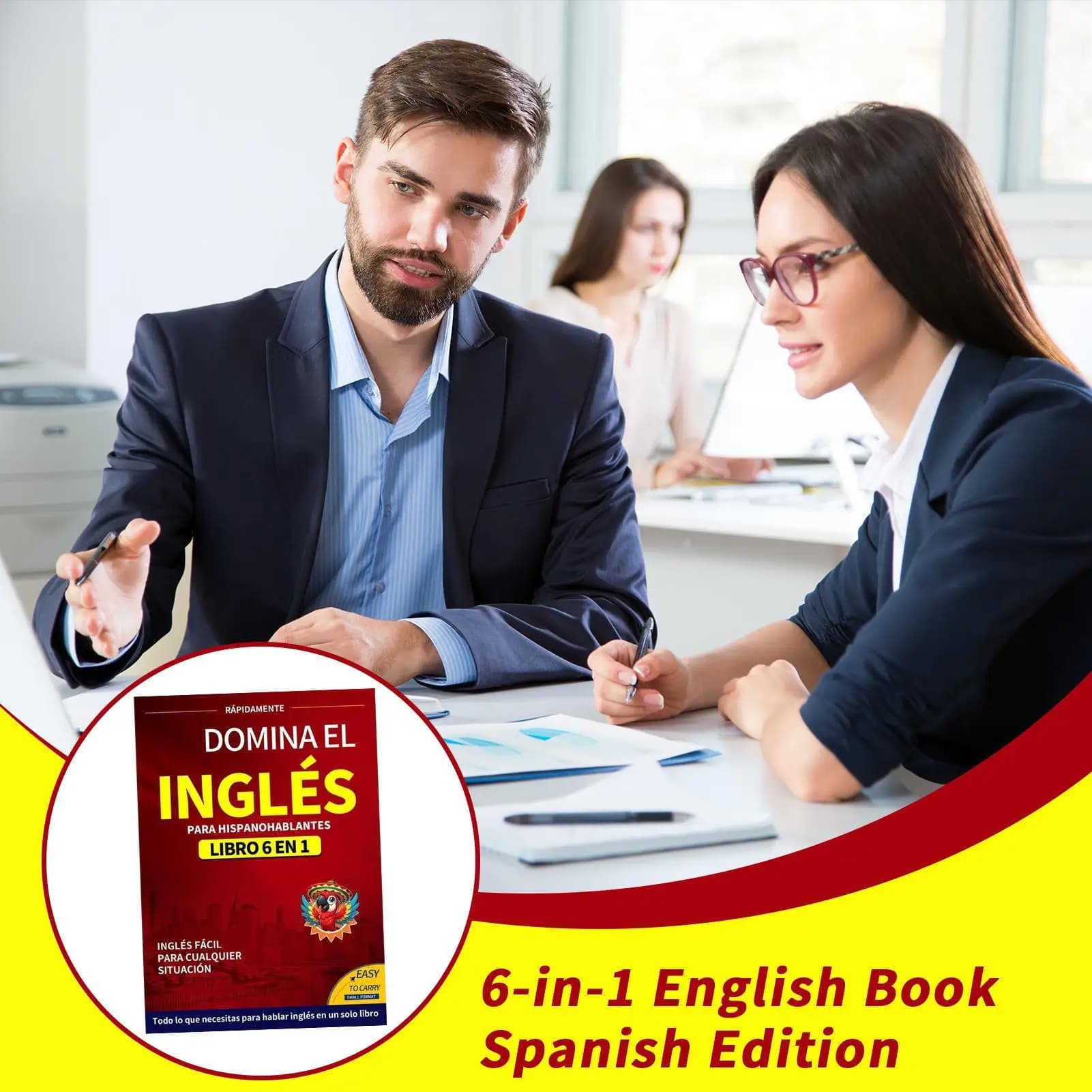 Livre d'anglais pour débutant 6 en 1, édition espagnole, cahier d'exercices d'anglais, dictionnaire d'apprentissage des langues facile, fournitures d'étude pour l'école de lecture
