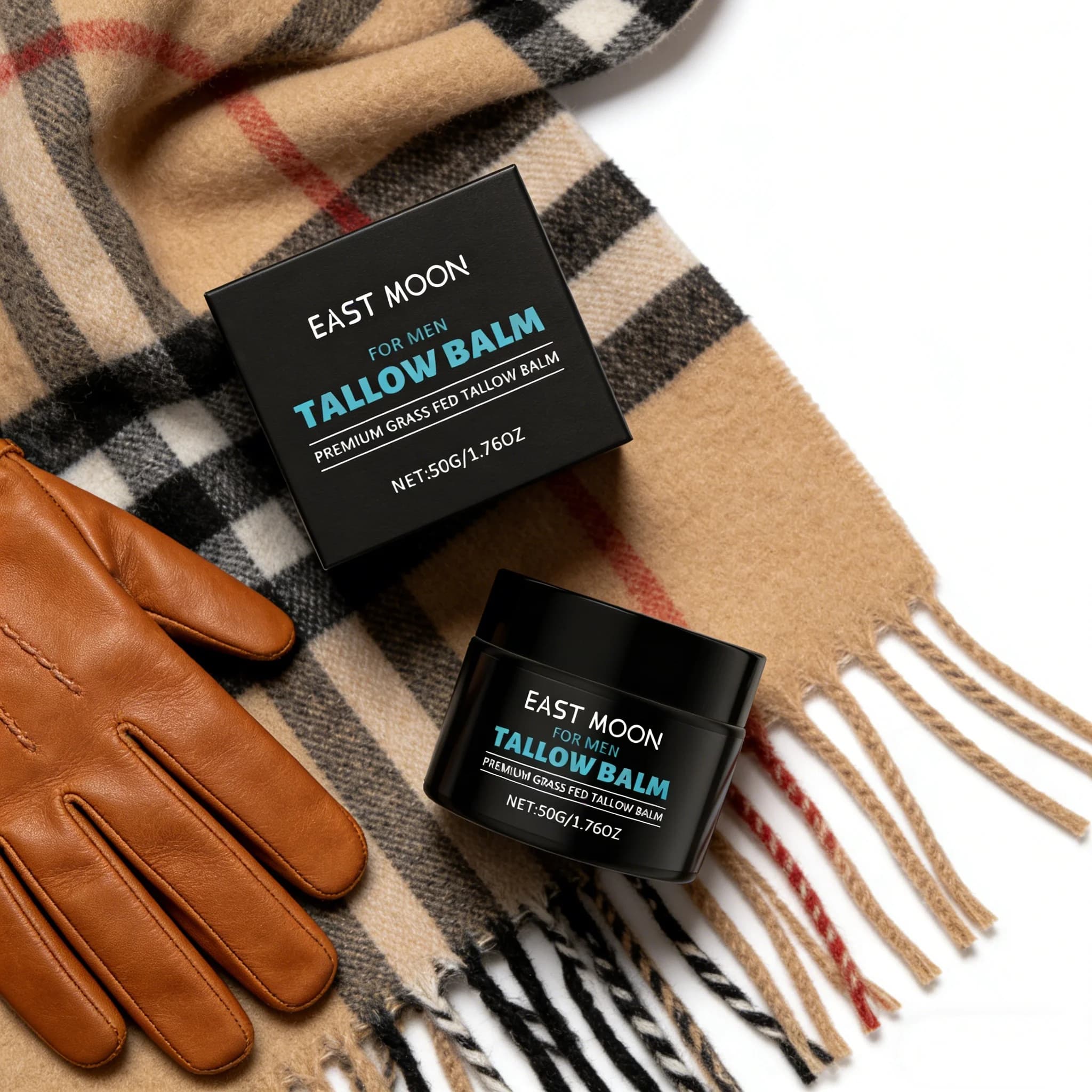 Baume de Soin Visage au Suif pour Homme : Nourrit, Améliore l'Élasticité, Réduit les Rides, Contrôle le Sébum, Peau Éclatante – Crème Hydratante pour le Visage