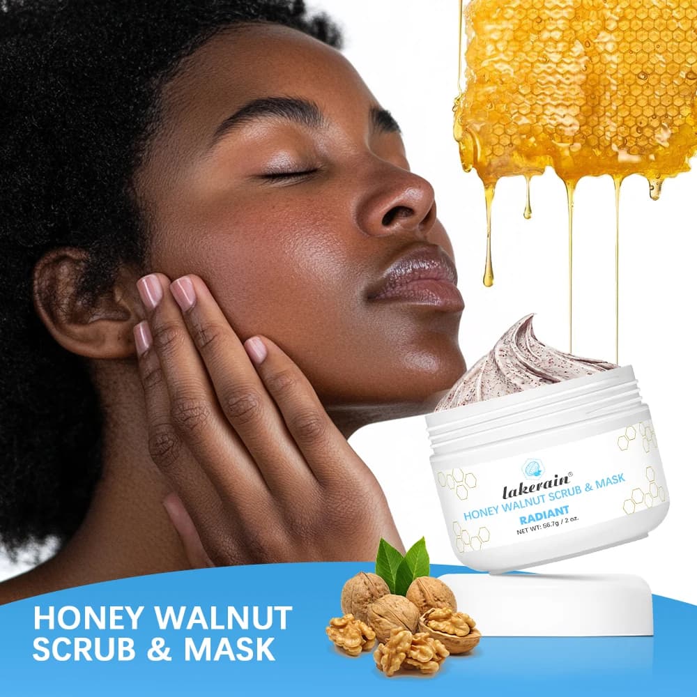 Gommage et masque pour le visage, soin hydratant et nourrissant pour la peau, crème pour le visage au miel et aux noix, exfoliants pour le visage, soins pour la peau