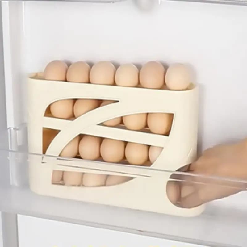 Distributeur d'œufs roulant pour réfrigérateur - Porte-œufs à roulement automatique pour porte